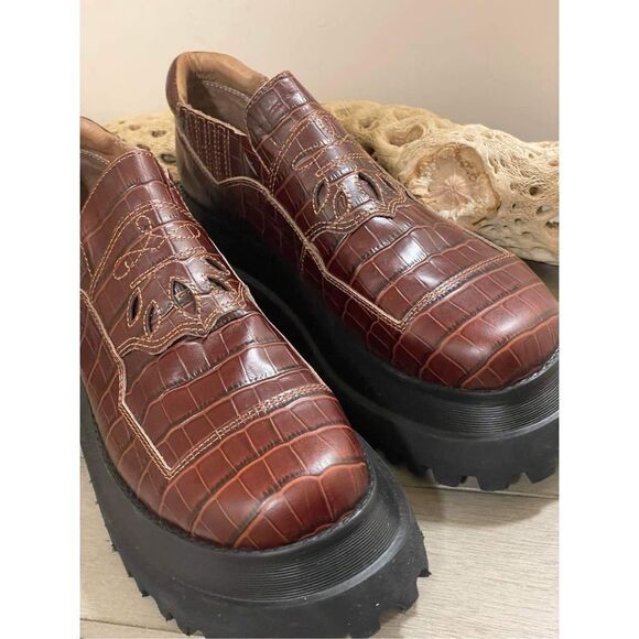 New Free  People x Mutma Kylie Croc Loafers Size 40 - Picture 4 of 9